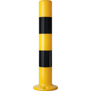 Słupek blokujący U-12c PCV, 80cm, na stopie, żółto-czarny