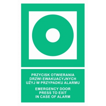 AC083 Przycisk otwierania drzwi ewakuacyjnych. Użyj w przypadku alarmu / Emergency door. Press to exit in case of alarm