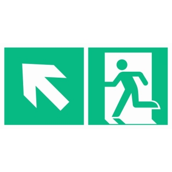 AE091 Kierunek do wyjścia ewakuacyjnego w górę w lewo