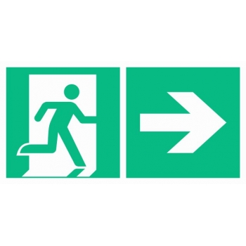 AE097 Kierunek do wyjścia ewakuacyjnego w prawo