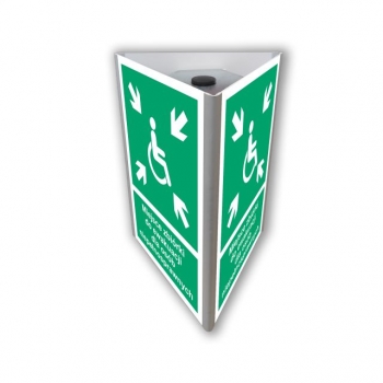 AF724 Miejsce zbiórki do ewakuacji dla osób niepełnosprawnych (3D do słupka fotoluminescencyjny)