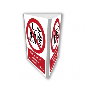 BB820 Nie używać dźwigu w przypadku pożaru (3D dościenny fotoluminescencyjny)