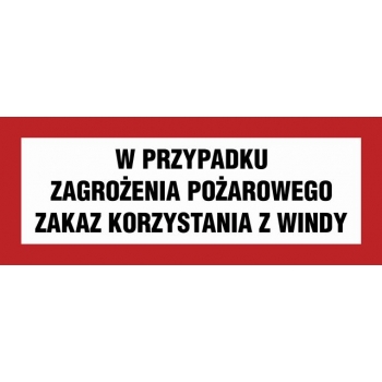 BC128 W przypadku zagrożenia pożarowego zakaz korzystania z windy