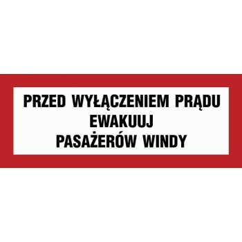 BC129 Przed wyłączeniem prądu ewakuuj pasażerów windy