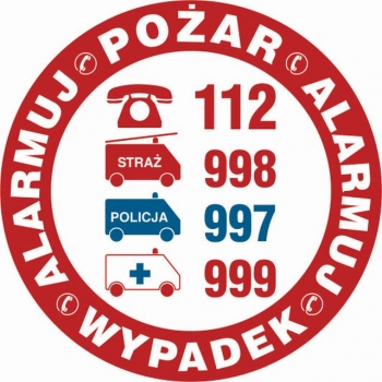 DA004 Alarmuj pożar Alarmuj wypadek (nalepka na telefon)
