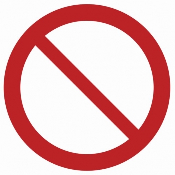 Znak Ogólny znak zakazu folia samoprzylepna GA001