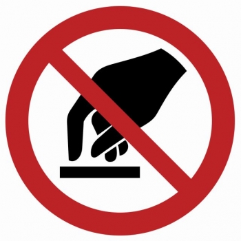 Znak Nie dotykać folia samoprzylepna GA010