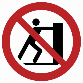 Znak Zakaz pchania folia samoprzylepna GA017