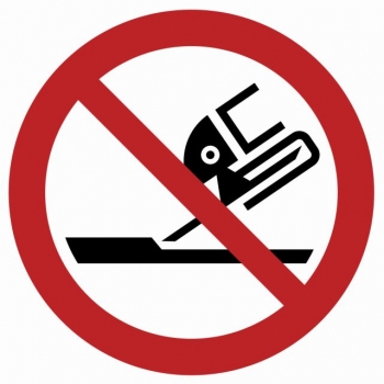 Znak Zakaz używania szlifierki płyta sztywna PCV GA032