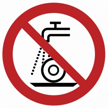 Znak Zakaz szlifowania na mokro płyta sztywna PCV GA033