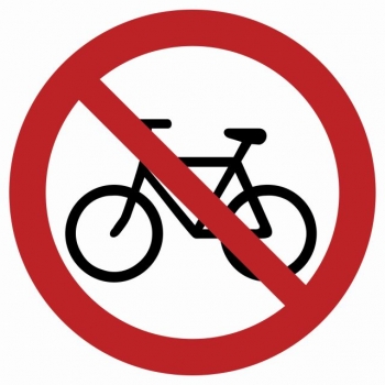 Znak Zakaz wjazdu na rowerze płyta sztywna PCV GB021