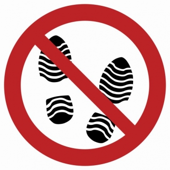 Znak Zakaz deptania / Nie deptać folia samoprzylepna GB022