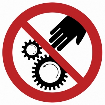 Znak Ruchome części maszyny płyta sztywna PCV GB027