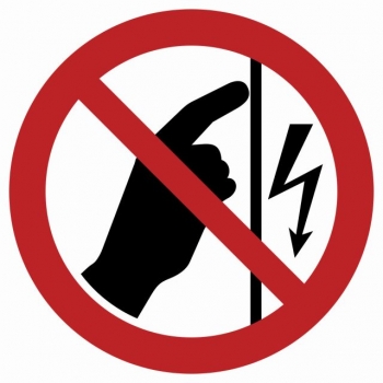 Znak Nie dotykać urządzenie pod napięciem płyta sztywna PCV GB031