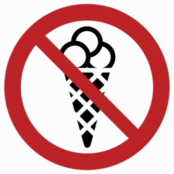 Znak Zakaz wchodzenia z lodami płyta sztywna PCV GB040