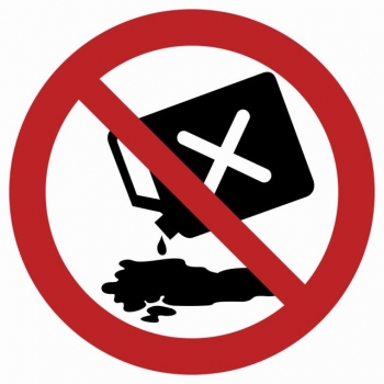 Znak Zakaz wylewania olejów płyta sztywna PCV GB044