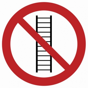 Znak Zakaz używania drabiny płyta sztywna PCV GB054