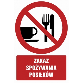 Znak Zakaz spożywania posiłków folia samoprzylepna GC024