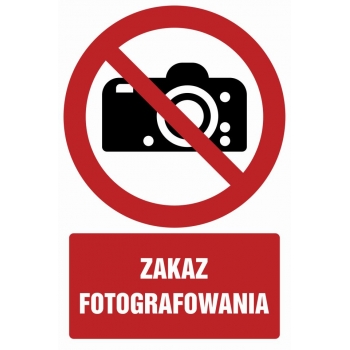 Znak Zakaz fotografowania płyta sztywna PCV GC028