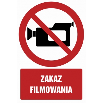 Znak Zakaz filmowania płyta sztywna PCV GC029