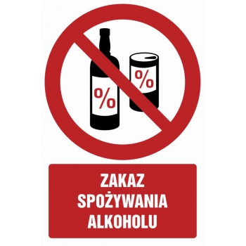 Znak Zakaz spożywania alkoholu płyta sztywna PCV GC031
