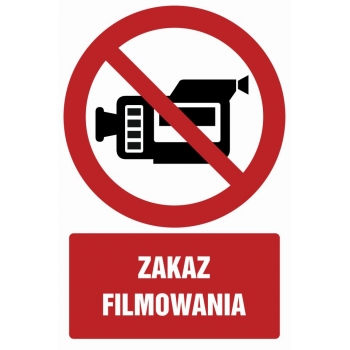 Znak Zakaz filmowania folia samoprzylepna GC053