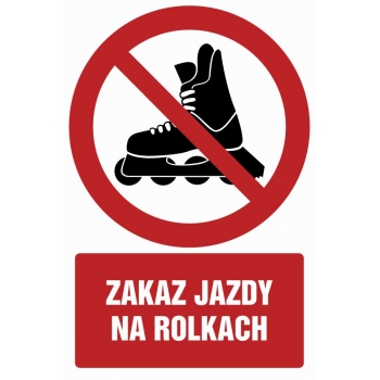 Znak Zakaz jazdy na rolkach folia samoprzylepna GC054