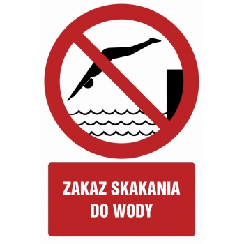 Znak Zakaz skakania do wody folia samoprzylepna GC060