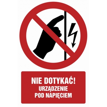 Znak Nie dotykać urządzenie pod napięciem folia samoprzylepna GC063