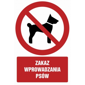 Znak Zakaz wprowadzania psów folia samoprzylepna GC075