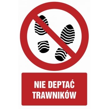 Znak Nie deptać trawników folia samoprzylepna GC076