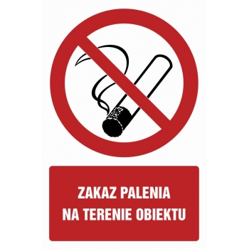 Znak Zakaz palenia na terenie obiektu płyta sztywna PCV GC080