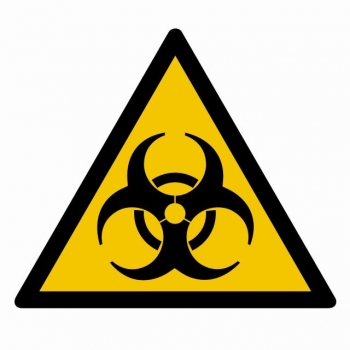 Znak Ostrzeżenie przed skażeniami biologicznymi folia samoprzylepna GD009