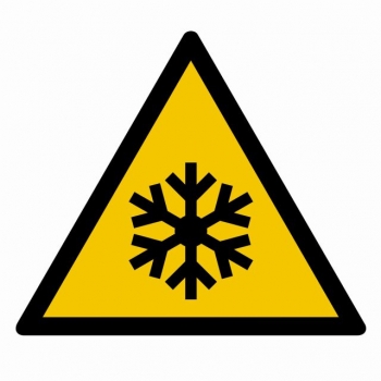 Znak Ostrzeżenie przed niską temperaturą/warunkami zamarzania płyta sztywna PCV GD010