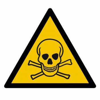 Znak Ostrzeżenie przed materiałami toksycznymi folia samoprzylepna GD016