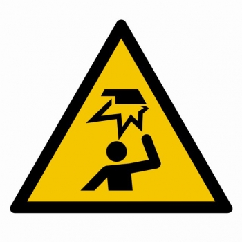 Znak Ostrzeżenie przed uderzeniem w głowę płyta sztywna PCV GD020