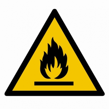 Znak Ostrzeżenie przed substancjami łatwopalnymi płyta sztywna PCV GD021