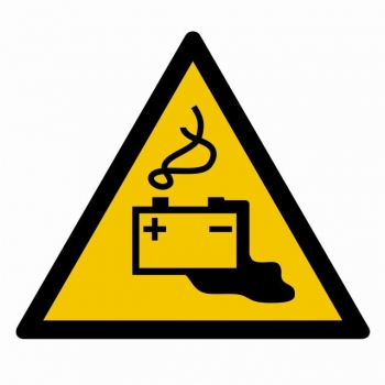 Znak Ostrzeżenie przed ładowaniem baterii płyta sztywna PCV GD026