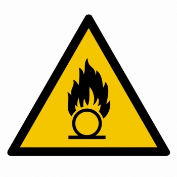 Znak Ostrzeżenie przed substancjami o właściwościach utleniających folia samoprzylepna GD028