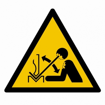 Znak Ostrzeżenie przed nagłym ruchem materiału w giętarce folia samoprzylepna GD032