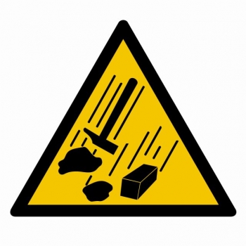 Znak Prace na wysokości - ostrzeżenie przed spadającymi przedmiotami folia samoprzylepna GE001