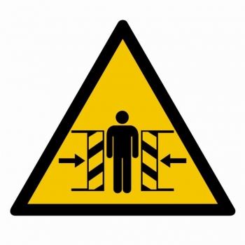 Znak Ostrzeżenie przed zgnieceniem bocznym płyta sztywna PCV GE005