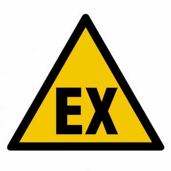 Znak Ostrzeżenie przed atmosferą wybuchową folia samoprzylepna GE010