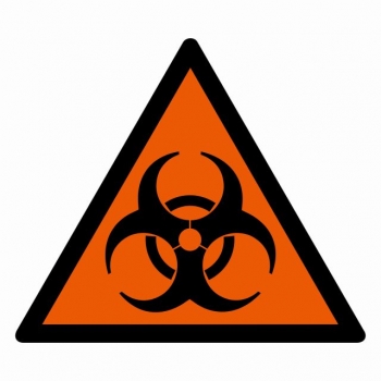 Znak Ostrzeżenie przed zagrożeniem biologicznym płyta sztywna PCV GE011