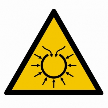 Znak Uwaga próżnia płyta sztywna PCV GE019