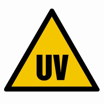 Znak Uwaga! Promieniowanie ultrafioletowe płyta sztywna PCV GE023
