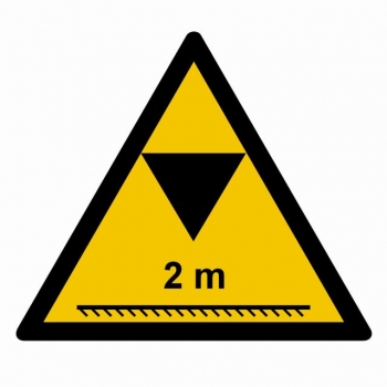Znak Uwaga - ograniczenie wysokości folia samoprzylepna GE026