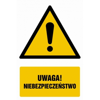 Znak Uwaga niebezpieczeństwo folia samoprzylepna GF001