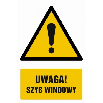 Znak Uwaga - szyb dźwigu płyta sztywna PCV GF003