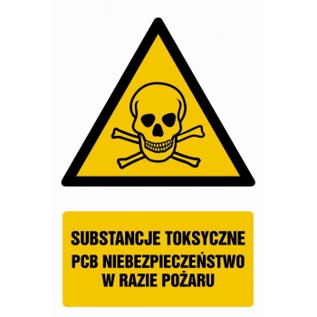 Znak Substancje toksyczne. Niebezpieczeństwo w razie pożaru folia samoprzylepna GF008